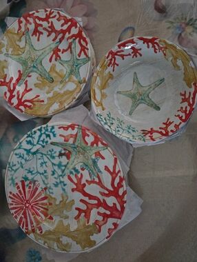 Coral Reef Sea Dinner Plate Set 12 Pc